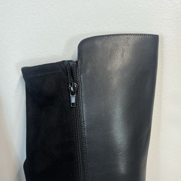 Alfani Step Flex Ludlowe Black Leather Stretch Knee High Riding Boots Size 5.5 M - Picture 5 of 13